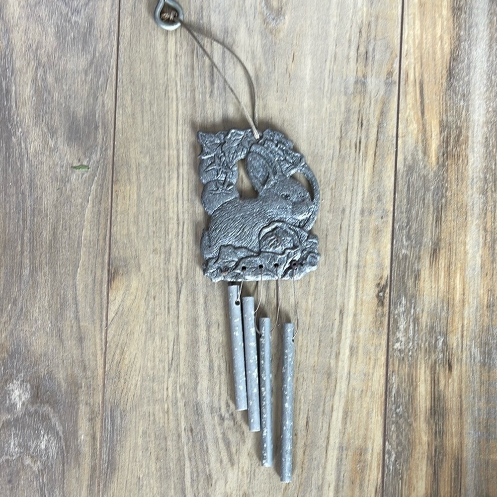 Silver Wind Chime with Rabbit Design
